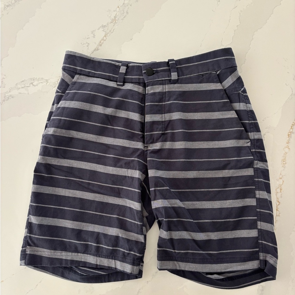 Lululemon Athletica Charcoal and White Striped Shorts